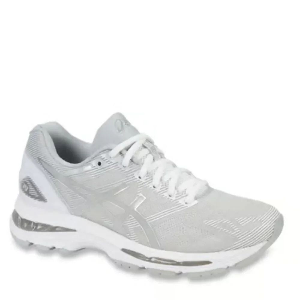 Asics Gel-Nimbus 19 Textile Lace Up Trainers T700N Size 7.5 D Glacier Grey